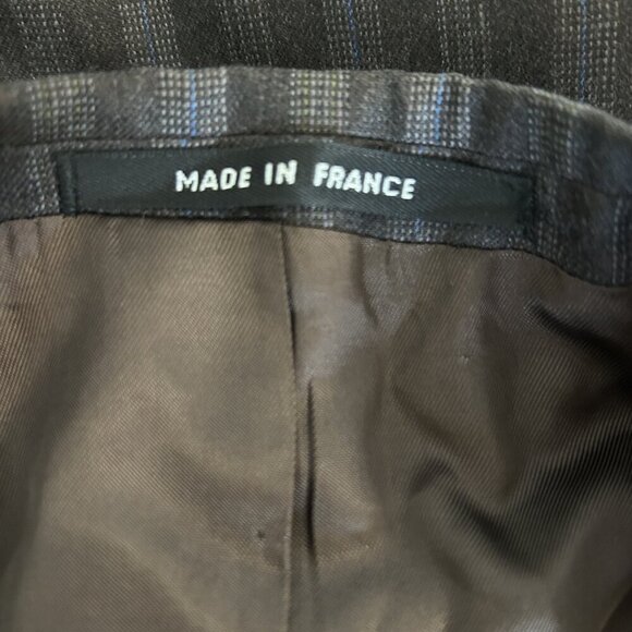 Ted Lapidus Gray Blue Striped Sport Coat Blazer Made in France Size 38R - Picture 4 of 10